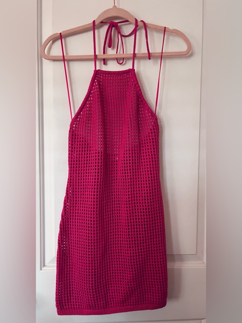 Et clet Bright Fuchsia Crochet Halter Dress